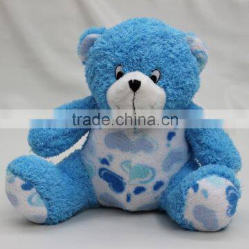 Soft Toy Blue Bear /Gift Toy Bear for Brithdat/Stuffed Toy Bear Printing Pattern