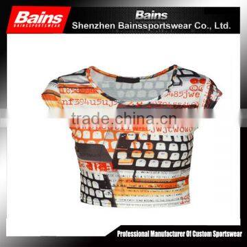 2015 Newest Design Custom Crop Top,printing Crop Top,sports Crop Top