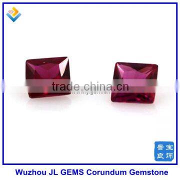 Semiprecious synthetic corundum square shaped rubine