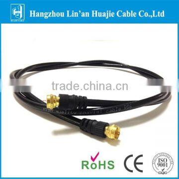 RG6 jumper cable with F gold connector