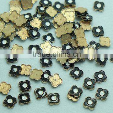 Double Colour Pentalobe Hot fix Studs with Black and White, White and Black, Red and Green, Hotfix Alloy Studs, Hot Fix studs