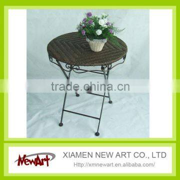 Metal Table with Rattan, Folding Table, Metal Furnitures