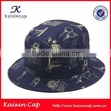 custom navy blue one colour printing bucke hat