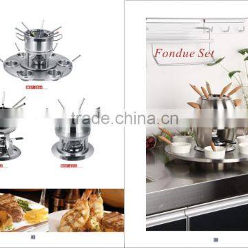 MSF-3566 South America Chocolate Fondue Pot 12pcs Stainless Steel Cheese Fondue Set