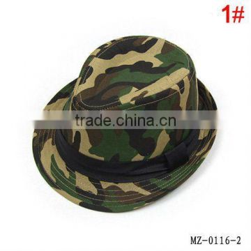 Fashion baby camo fedora hat kids autumn cap child top hat