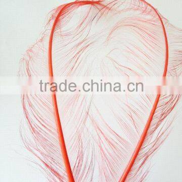 Red burnt ostrich feather in size 50-55cm for millinery supplies