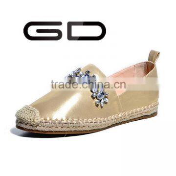 long rubber new trend genuine leather flat shoe sexy girls esperdrilles