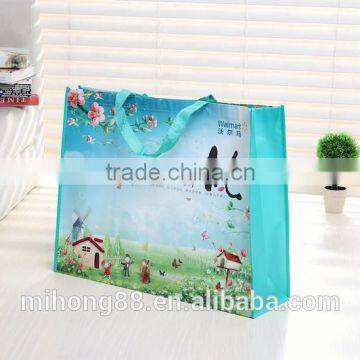 Hot selling color printing glossy pp laminated non woven shopping bags