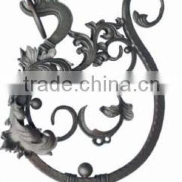 hammered wrought iron stair handrail ornamental component