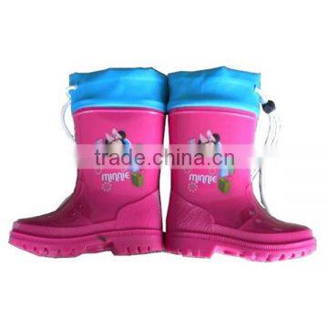 classic hcg injection PVC rain boots,adjustable waterproof kids clear pvc shoes