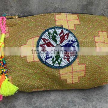 Banjara Kantha Pouches with Afghani patch