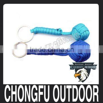 Outdoor hiking and camping paracord monkey fist for outdoor emergency gear