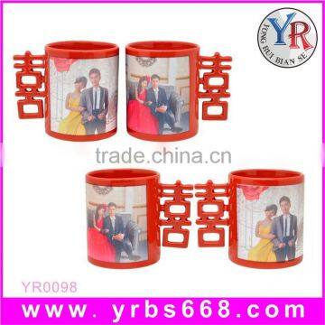 Heat transfer printing custom wedding gift sublimation ceramic coffee mug