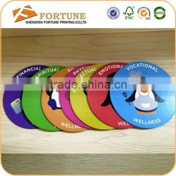 Promotional cheap paper waterproof coasters,for sale round customized CMYK printed drink coasters