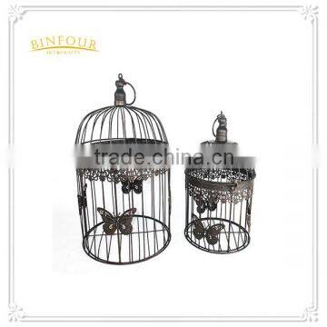 fashion hot sell garden decor metal round butterfly bird cage