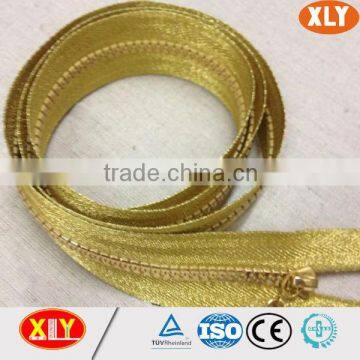 xly fancy gold chain zipper , plastic zipper