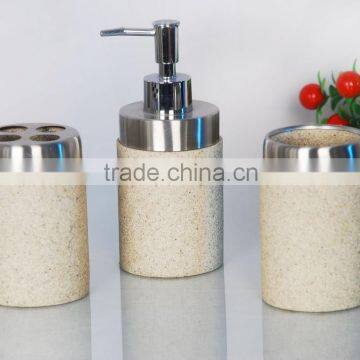 Stone Bathroom Accessories Set/Tumbler/Soap Dispenser/Soap Dish/Toothbrush Holder photo-2