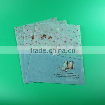 office plastic magic button plastic envelope bag a4 size file folder magic sticker document folder
