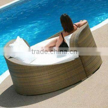 leisure rattan wicker furniture plastic sunbed