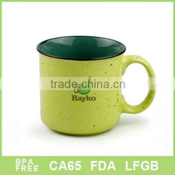 LOGO printing colorful ceramic water mug with handle