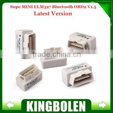 2014 Top selling SUPER MINI ELM327 Bluetooth OBD2 V2.1 White Smart Car Diagnostic Interface ELM 327 Wireless Scan Tool