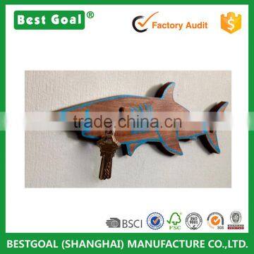 Swimming in the deep end Shark Hook Wood Wall Coat Hook