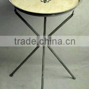 Vintage style metal folding storage trays with legs