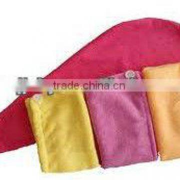 coloured and soft microfiber hair wrap towels