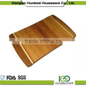 Unique shape bamboo restaurant kitchenware wood two tone cutting board