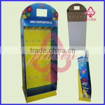 Big size Promotional retail cardboard paper Sidekick Display with trays for plastic toy