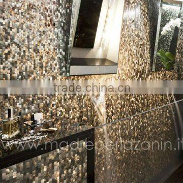 Brick shell mosaic tile gray mother of pearl mosaic wall tile