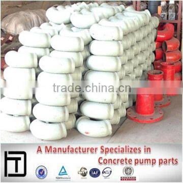 Concrete pump spare parts,DN125 Casting pipe elbow,R180 welded SK flange