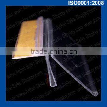 plastic label clip holders with adhesive tape and T rail