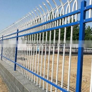 High quality new type zinc tublar steel fence, powder coating steel fence china factory