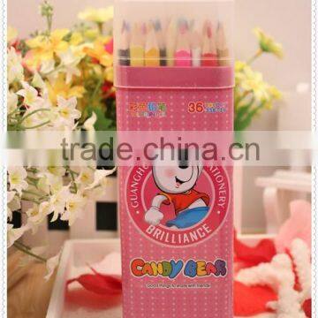 2014 new products triangle wooden color pencil/kids stationery from china /triangle color pencil in tin tube