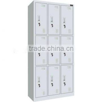 Classic design steel clothes cabinet with 9 doors