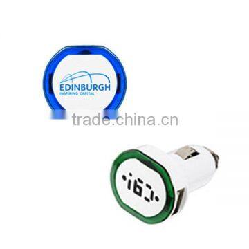 best multi- founction 2 micro usb car charger with Led light logo for all kinds of people and electronic devices