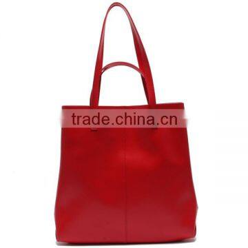 Adjustable Strap Length Beach Shopper Bags Ladies Plain Leather Tote Bag photo-5