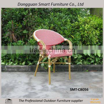 2015 Modern outdoor furniture patio Bamboo look aluminum poly rattan chair