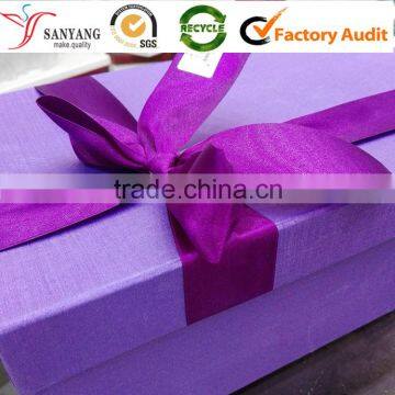 Craft Lid Paperboard Gift Box With Satin Ribbon and Bow Knot photo-2
