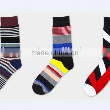 Wholesale Men Custom Colorful Combed Cotton Dress Socks, Cotton Business Crew Socks, Happy