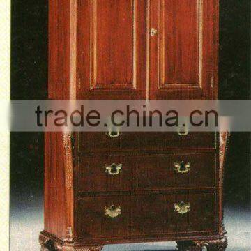 Linen Press Carved End / TV Mahogany Indoor Furniture.