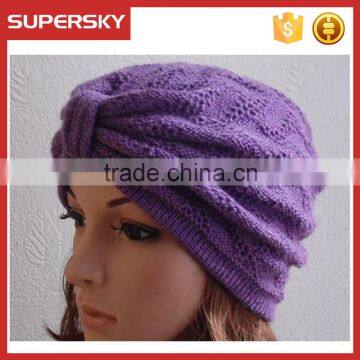 A-164 Handmade Crochet Turban Women Knit Hat Turban Knitted Retro Turban Hat