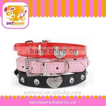 Bling Heart Studded Leather Dog Collar Wholesale photo-2