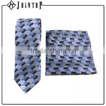 Promote fashion style man tie and pocket square for wholesale