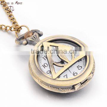 Mechanical skeleton pocket watch custom pocket watch chain necklace