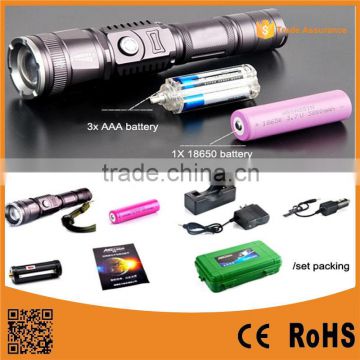 500 Lumen High Power Zoomable C-REE XML T6 LED Flashlight Torch 5Mode Flash Light