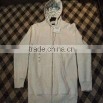 Men's White Pullover Cotton Sweatshirt With Hood