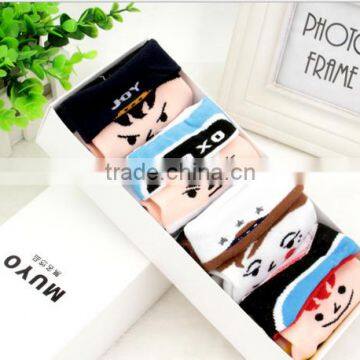 022104-H4 High quality cartoon printed 100% cotton gift box socks 2015