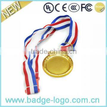 Round gold plated blank medals